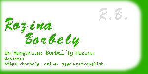 rozina borbely business card